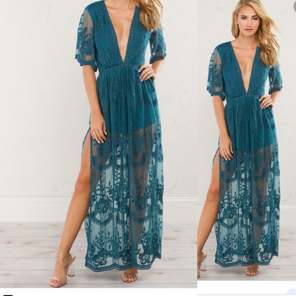 AKIRA Dresses & Skirts - Lace Maxi Dress